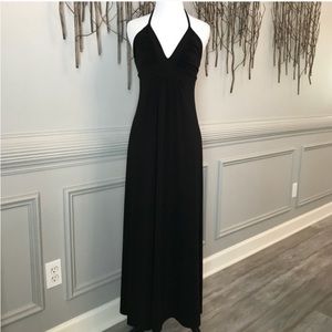 Susana Monaco classic black halter maxi dress xs